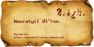 Navratyil Áron névjegykártya