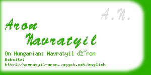 aron navratyil business card